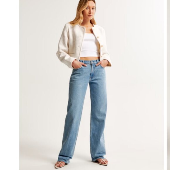 Abercrombie Vintage Comfort Stretch  Low Rise Baggy Jean Raw Hem Size 26 - Picture 1 of 10